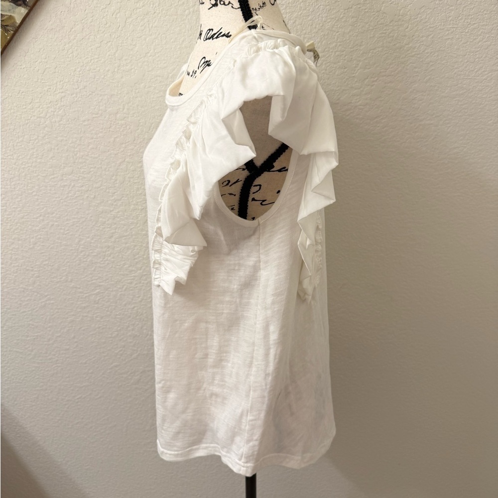 NWT Umgee Ruffled Sleeve 100% cotton top sz M - Picture 3 of 6